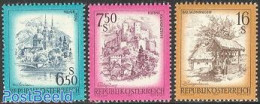 Austria 1977 Definitives 3v, Mint NH, Art - Castles & Fortifications - Museums - Unused Stamps