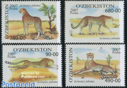 Uzbekistan 2007 Gepards 4v, Mint NH, Nature - Animals (others & Mixed) - Cat Family - Oezbekistan