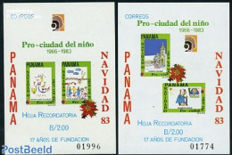 Panama 1983 Welfare, Childrens City 2 S/s, Mint NH, Art - Children Drawings - Panamá