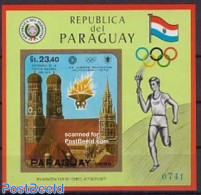 Paraguay 1970 Olympic Games Munich S/s Imperforated, Church, Mint NH, Religion - Sport - Churches, Temples, Mosques, S.. - Iglesias Y Catedrales