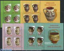 Romania 2008 Definitives, Ceramis 4 M/ss, Mint NH, Art - Ceramics - Unused Stamps