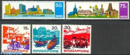 Singapore 1971 Tourism 5v, Mint NH, Sport - Transport - Various - Cycling - Ships And Boats - Tourism - Wielrennen