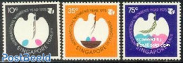 Singapore 1975 International Womens Year 3v, Mint NH, History - Various - Women - Int. Women's Year 1975 - Sin Clasificación