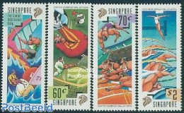 Singapore 1996 Olympic Games Atlanta 4v, Mint NH, Sport - Athletics - Olympic Games - Sailing - Swimming - Atletismo