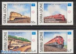 Sierra Leone 1986 Ameripex 86, Railways 4v, Mint NH, Transport - Philately - Railways - Trenes