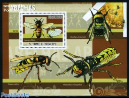 Sao Tome/Principe 2009 Bees S/s, Mint NH, Nature - Sao Tome Et Principe