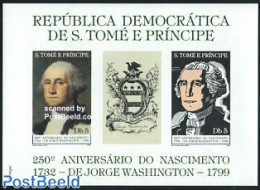 Sao Tome/Principe 1982 George Washington S/s Imperforated, Mint NH, History - Coat Of Arms - US Bicentenary - Sao Tome En Principe