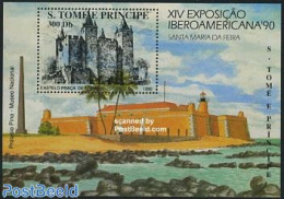 Sao Tome/Principe 1990 Iberoamericana 90 S/s, Mint NH, Art - Castles & Fortifications - Castles