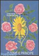 Sao Tome/Principe 1993 Flowers S/s, Mint NH, Nature - Flowers & Plants - Roses - Sao Tomé E Principe