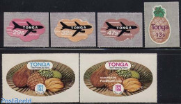 Tonga 1982 Definitives 6v, Mint NH, Nature - Transport - Fruit - Aircraft & Aviation - Frutas