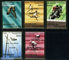 Togo 1976 Olympic Winners 5v Gold, Overprints, Mint NH, Nature - Sport - Horses - Athletics - Cycling - Olympic Games - Atletiek