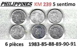 PHILIPPINES  Décimal, Melchora Aquino, 5 Sentimos, KM 239, Série De 6 Pièces  Pr. SUP - Filippine