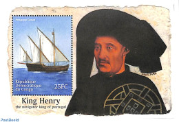 Congo Dem. Republic, (zaire) 2001 Portuguese Caravel S/s, Mint NH, Transport - Ships And Boats - Barcos