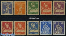 Switzerland 1921 Definitives 10v, Mint NH, Sport - Shooting Sports - Unused Stamps