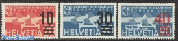 Switzerland 1936 Airmail Overprints 3v, Mint NH, Transport - Aircraft & Aviation - Nuovi