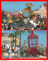 2 CPA CARNAVAL De NICE.  L'amour En L'an 2000 / Bataille De Fleurs..*8873 - Carnaval