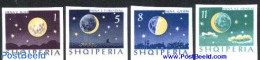 Albania 1964 Moon Phases 4v Imperforated, Mint NH, Science - Astronomy - Astrology