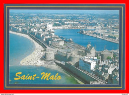 CPSM/gf  (35) SAINT-MALO.  Les Remparts, Le Château Et La Plage Du Sillon...H413 - Saint Malo