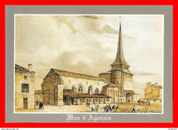 2 CPSM/gf (47) MAS D'AGENAIS.  Eglise Romane Saint-Vincent, Estampe Ancienne /  Christ De Rembrandt 1631..H408 - Sonstige & Ohne Zuordnung