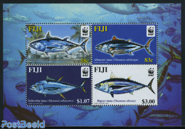 Fiji 2005 WWF, Tuna Fish 4v M/s With Designer Name, Mint NH, Nature - Fish - World Wildlife Fund (WWF) - Poissons