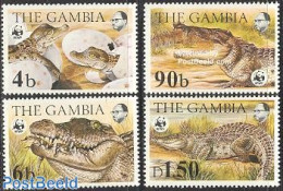 Gambia 1984 WWF, Nile Crocodile 4v, Mint NH, Nature - Animals (others & Mixed) - Crocodiles - Reptiles - World Wildlif.. - Gambia (...-1964)