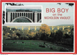 CPSM/gf NICHOLSON (Etats-Unis)  Big Boy Train Sur Le Viaduc De Nicholson...H390 - Altri & Non Classificati