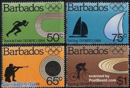 Barbados 1984 Olympic Games 4v, Mint NH, Sport - Cycling - Olympic Games - Sailing - Shooting Sports - Cycling