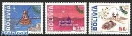 Bolivia 1992 Christmas 3v, Mint NH, Religion - Christmas - Noël