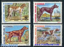 Congo Republic 1974 Dogs 4v, Mint NH, Nature - Dogs - Other & Unclassified