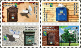 Tajikistan 2024 . Mailboxes. ( RCC, Pigeons ).  4v. - Tayikistán