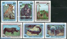 Central Africa 1978 WWF, Animals 6v, Mint NH, Nature - Animals (others & Mixed) - Cat Family - Crocodiles - Elephants .. - Zentralafrik. Republik