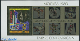 Central Africa 1979 Olympic Games S/s, Mint NH, Sport - Cycling - Judo - Olympic Games - Weightlifting - Wielrennen