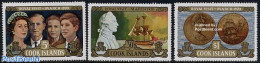 Cook Islands 1970 Royal Visit 3v, Mint NH, History - Transport - Various - Explorers - Kings & Queens (Royalty) - Ship.. - Exploradores