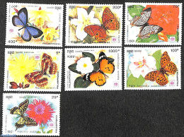 Cambodia 1991 Philanippon 7v, Mint NH, Nature - Butterflies - Flowers & Plants - Kambodscha