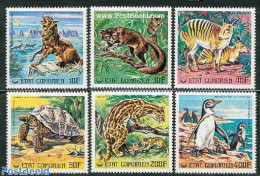 Comoros 1977 Endangered Animals 6v, Mint NH, Nature - Animals (others & Mixed) - Birds - Cat Family - Penguins - Turtles - Isole Comore (1975-...)