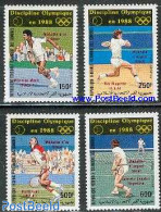 Comoros 1988 Olympic Winners 4v, Mint NH, Sport - Olympic Games - Tennis - Tenis