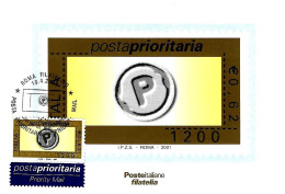 ITALIA ITALY - 2000 ROMA Posta Prioritaria Annullo Fdc Su Cartolina PT - 771 - Philatelic Exhibitions