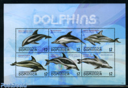 Dominica 2009 Dolphins 6v M/s, Mint NH, Nature - Sea Mammals - Repubblica Domenicana