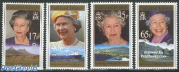 Falkland Islands 1996 Queen Elizabeth 70th Birthday 4v, Mint NH, History - Transport - Kings & Queens (Royalty) - Ship.. - Case Reali