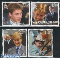 Falkland Islands 2000 Prince William 4v, Mint NH, History - Transport - Kings & Queens (Royalty) - Fire Fighters & Pre.. - Familias Reales