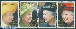 Falkland Islands 2006 Elizabeth II 80th Anniversary 4v, Mint NH, History - Kings & Queens (Royalty) - Case Reali
