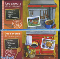 France 2010 Traditional Food 2 Booklets S-a, Mint NH, Health - Nature - Bread & Baking - Food & Drink - Fish - Stamp B.. - Nuevos