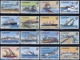Gambia 1983 Ships 16v, Mint NH, Transport - Ships And Boats - Ships