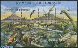 Gabon 2000 Preh. Animals 12v M/s, Mint NH, Nature - Prehistoric Animals - Nuevos