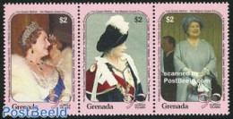 Grenada 1990 Queen Mother 3v [::], Mint NH, History - Kings & Queens (Royalty) - Case Reali