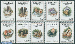 Ghana 1992 Shells 10v, Mint NH, Nature - Shells & Crustaceans - Mundo Aquatico