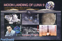 Guyana 2006 Luna 9 Moonlanding 6v M/s, Mint NH, Transport - Space Exploration - Guiana (1966-...)