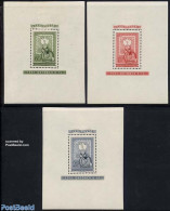 Hungary 1951 80 Years Stamps 3 S/s, Mint NH, Nature - Flowers & Plants - Stamps On Stamps - Ungebraucht