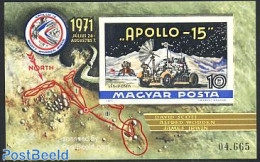 Hungary 1972 Apollo 15 S/s Imperforated, Mint NH, Transport - Space Exploration - Ongebruikt