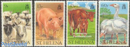 Saint Helena 1990 Domestic Animals 4v, Mint NH, Nature - Animals (others & Mixed) - Cattle - Sainte-Hélène